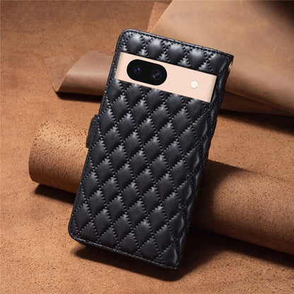 BINFEN COLOR BF Style-15 For Google Pixel 8a Case Zipper Wallet Leather Stand Cover