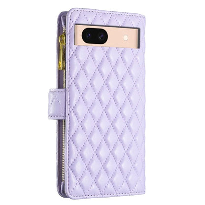 BINFEN COLOR BF Style-15 For Google Pixel 8a Case Zipper Wallet Leather Stand Cover