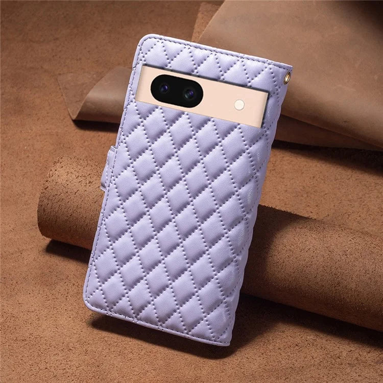 BINFEN COLOR BF Style-15 For Google Pixel 8a Case Zipper Wallet Leather Stand Cover
