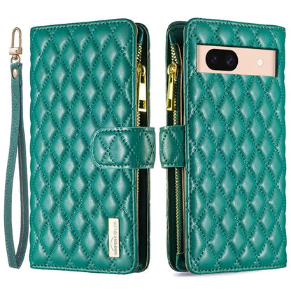 BINFEN COLOR BF Style-15 For Google Pixel 8a Case Zipper Wallet Leather Stand Cover