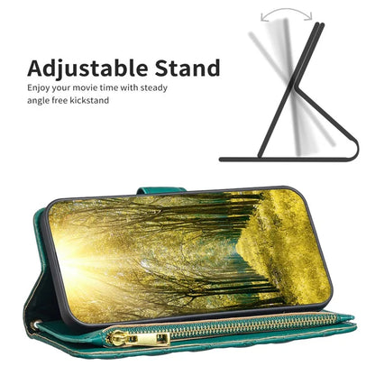BINFEN COLOR BF Style-15 For Google Pixel 8a Case Zipper Wallet Leather Stand Cover