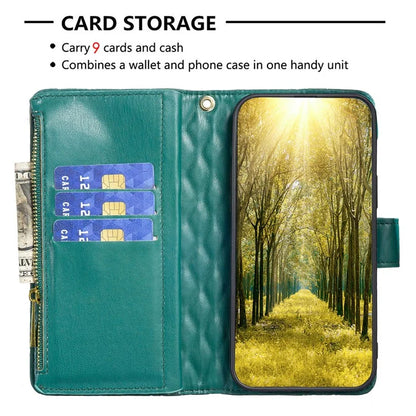 BINFEN COLOR BF Style-15 For Google Pixel 8a Case Zipper Wallet Leather Stand Cover
