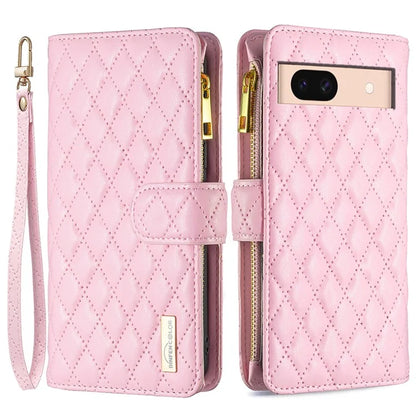 BINFEN COLOR BF Style-15 For Google Pixel 8a Case Zipper Wallet Leather Stand Cover