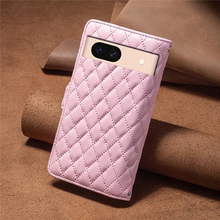 BINFEN COLOR BF Style-15 For Google Pixel 8a Case Zipper Wallet Leather Stand Cover