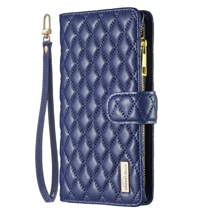 BINFEN COLOR BF Style-15 For Google Pixel 8a Case Zipper Wallet Leather Stand Cover