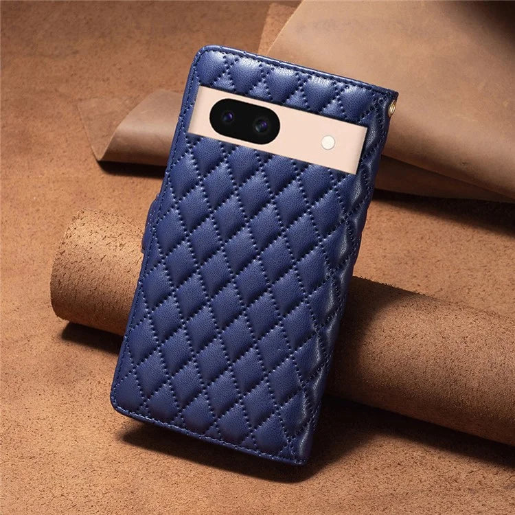 BINFEN COLOR BF Style-15 For Google Pixel 8a Case Zipper Wallet Leather Stand Cover