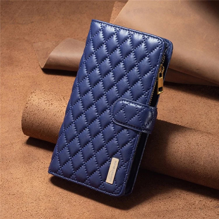 BINFEN COLOR BF Style-15 For Google Pixel 8a Case Zipper Wallet Leather Stand Cover