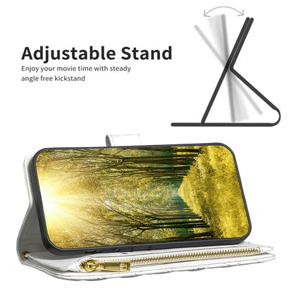 BINFEN COLOR BF Style-15 For Google Pixel 8a Case Zipper Wallet Leather Stand Cover