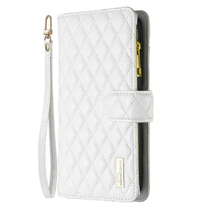 BINFEN COLOR BF Style-15 For Google Pixel 8a Case Zipper Wallet Leather Stand Cover