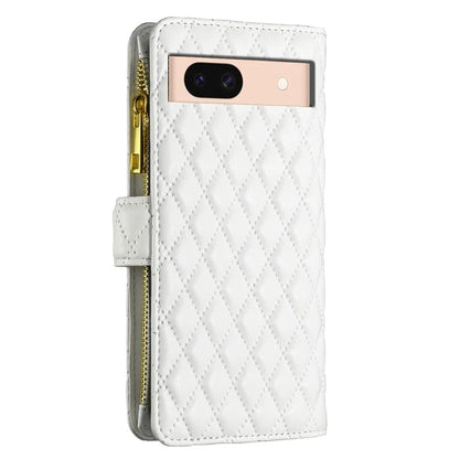 BINFEN COLOR BF Style-15 For Google Pixel 8a Case Zipper Wallet Leather Stand Cover