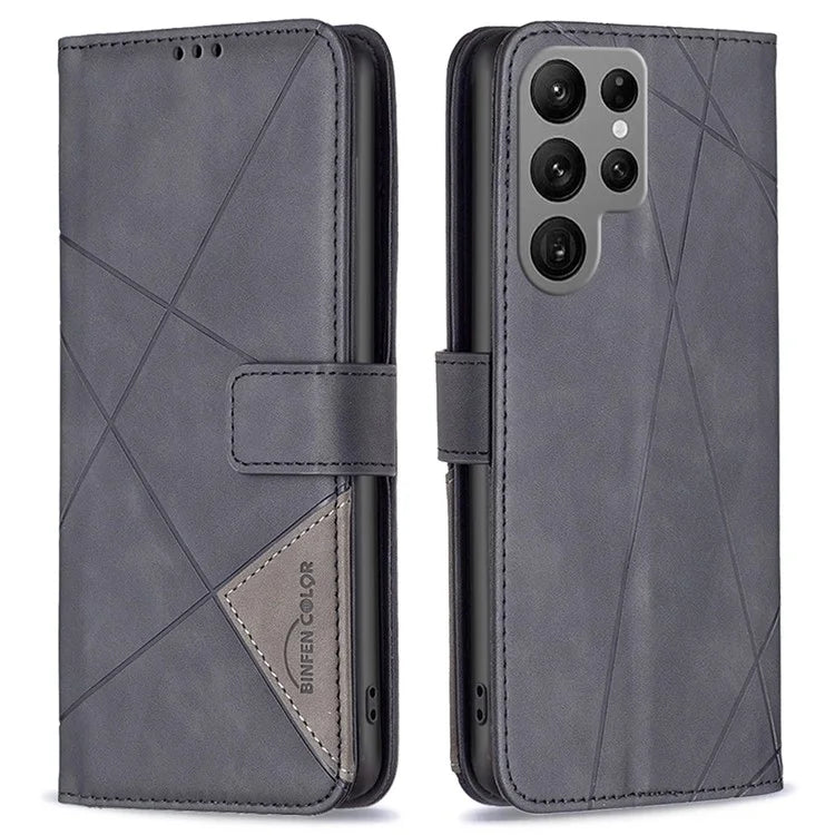 BINFEN COLOR BF05 For Samsung Galaxy S24 Ultra Case PU Leather Folio Flip Phone Cover