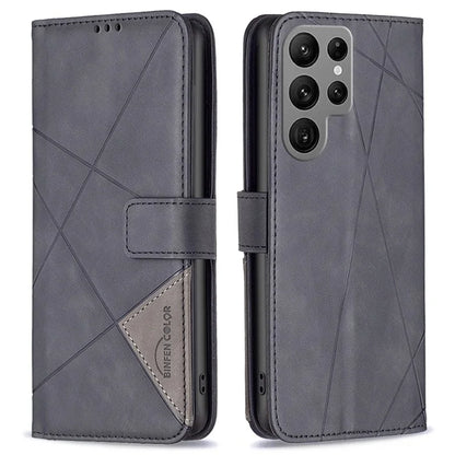 BINFEN COLOR BF05 For Samsung Galaxy S24 Ultra Case PU Leather Folio Flip Phone Cover