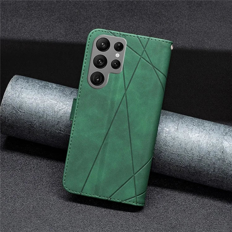 BINFEN COLOR BF05 For Samsung Galaxy S24 Ultra Case PU Leather Folio Flip Phone Cover