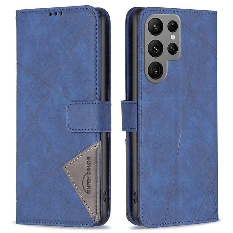 BINFEN COLOR BF05 For Samsung Galaxy S24 Ultra Case PU Leather Folio Flip Phone Cover