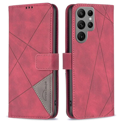 BINFEN COLOR BF05 For Samsung Galaxy S24 Ultra Case PU Leather Folio Flip Phone Cover