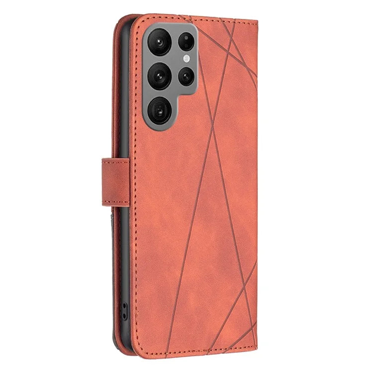 BINFEN COLOR BF05 For Samsung Galaxy S24 Ultra Case PU Leather Folio Flip Phone Cover