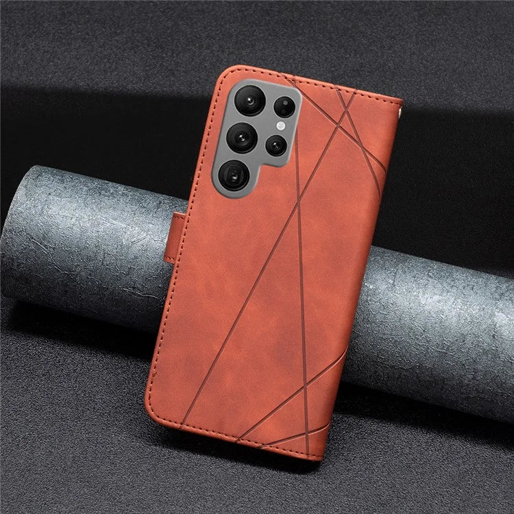 BINFEN COLOR BF05 For Samsung Galaxy S24 Ultra Case PU Leather Folio Flip Phone Cover