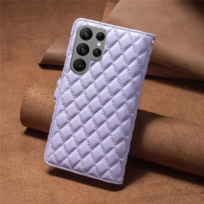 BINFEN COLOR BF Style-15 For Samsung Galaxy S24 Ultra Leather Case Zipper Wallet Phone Cover