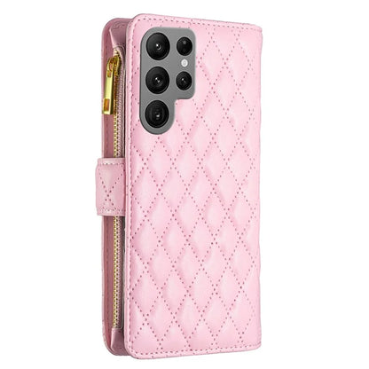 BINFEN COLOR BF Style-15 For Samsung Galaxy S24 Ultra Leather Case Zipper Wallet Phone Cover