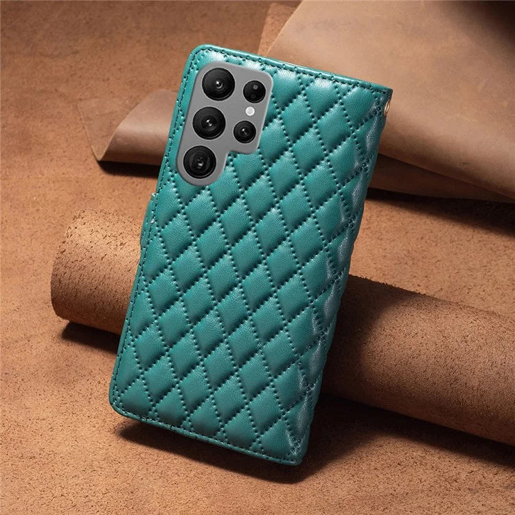 BINFEN COLOR BF Style-15 For Samsung Galaxy S24 Ultra Leather Case Zipper Wallet Phone Cover