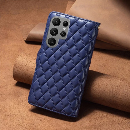 BINFEN COLOR BF Style-15 For Samsung Galaxy S24 Ultra Leather Case Zipper Wallet Phone Cover