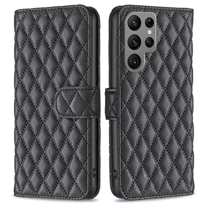 BINFEN COLOR BF Style-14 For Samsung Galaxy S24 Ultra Case Wallet Imprinted Leather Cover