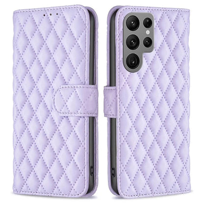 BINFEN COLOR BF Style-14 For Samsung Galaxy S24 Ultra Case Wallet Imprinted Leather Cover