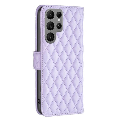 BINFEN COLOR BF Style-14 For Samsung Galaxy S24 Ultra Case Wallet Imprinted Leather Cover
