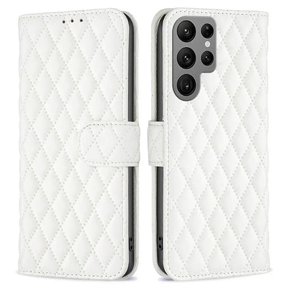 BINFEN COLOR BF Style-14 For Samsung Galaxy S24 Ultra Case Wallet Imprinted Leather Cover