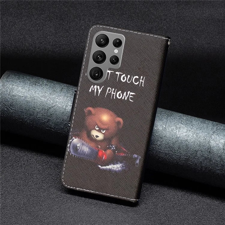 For Samsung Galaxy S24 Ultra Case Wallet Pattern Printing Phone Cover