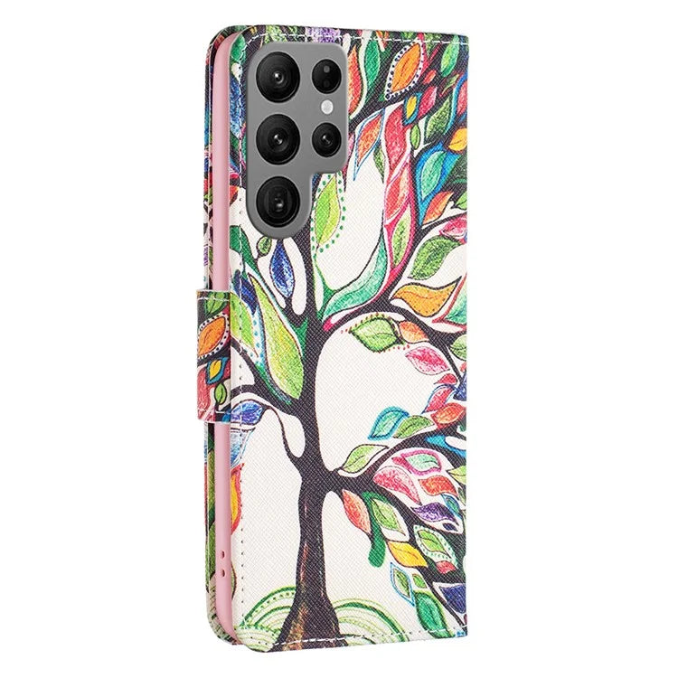 For Samsung Galaxy S24 Ultra Case Wallet Pattern Printing Phone Cover