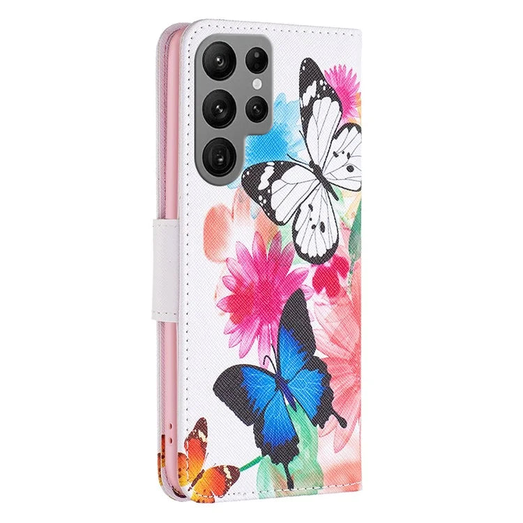 For Samsung Galaxy S24 Ultra Case Wallet Pattern Printing Phone Cover