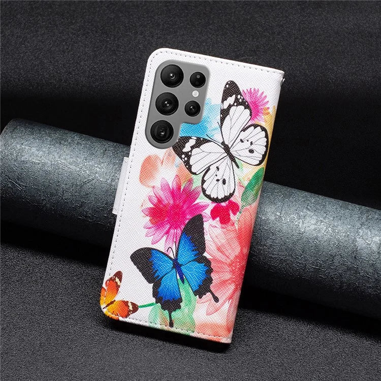 For Samsung Galaxy S24 Ultra Case Wallet Pattern Printing Phone Cover