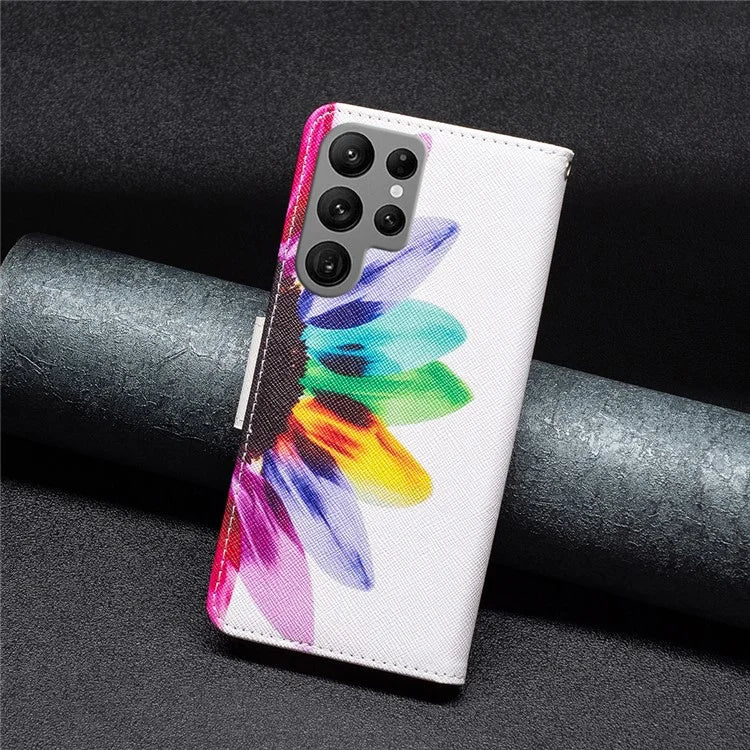 For Samsung Galaxy S24 Ultra Case Wallet Pattern Printing Phone Cover