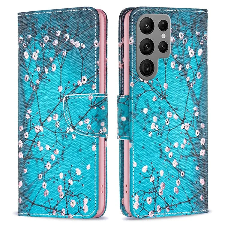 For Samsung Galaxy S24 Ultra Case Wallet Pattern Printing Phone Cover