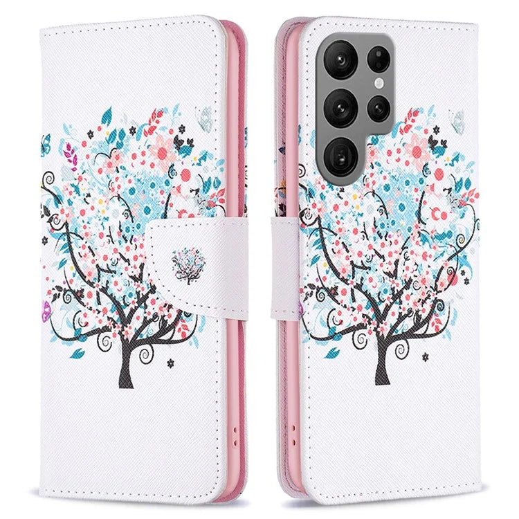 For Samsung Galaxy S24 Ultra Case Wallet Pattern Printing Phone Cover