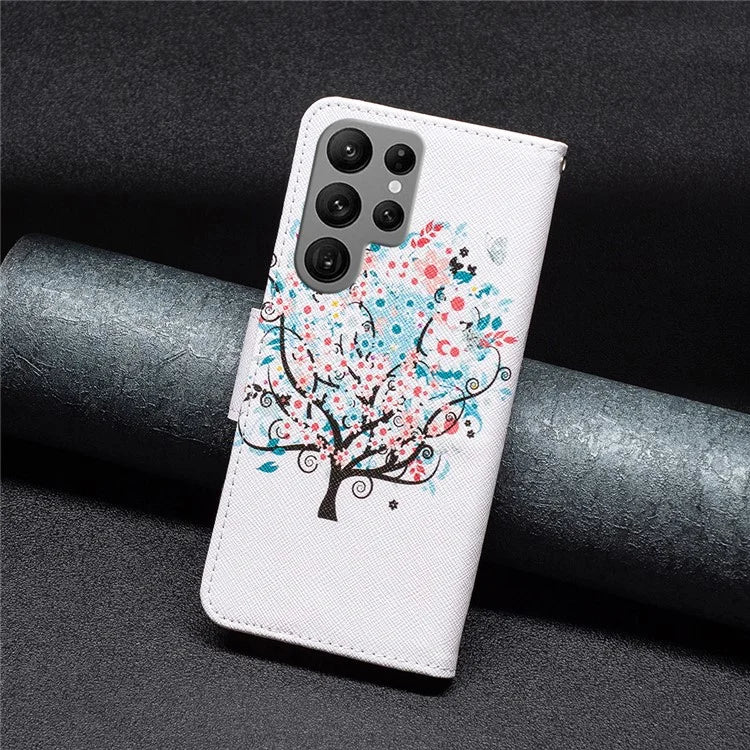 For Samsung Galaxy S24 Ultra Case Wallet Pattern Printing Phone Cover