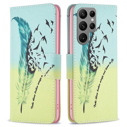 For Samsung Galaxy S24 Ultra Case Wallet Pattern Printing Phone Cover