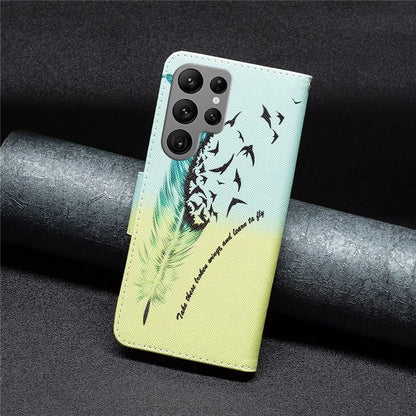 For Samsung Galaxy S24 Ultra Case Wallet Pattern Printing Phone Cover