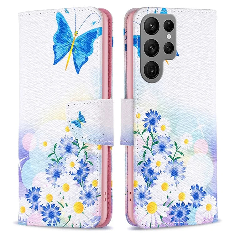 For Samsung Galaxy S24 Ultra Case Wallet Pattern Printing Phone Cover