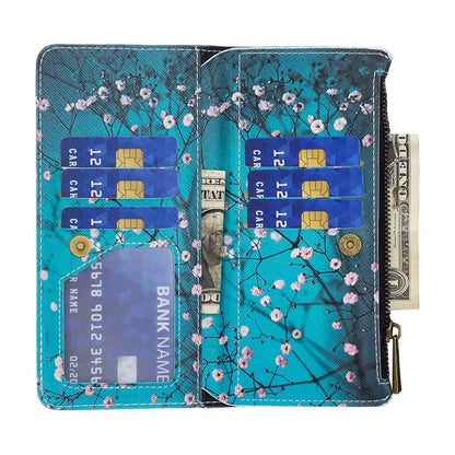 BF03 Zipper Wallet Cover for Samsung Galaxy S24 Ultra Leather Case Stand