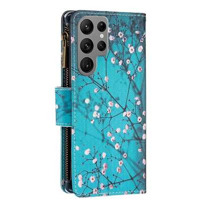 BF03 Zipper Wallet Cover for Samsung Galaxy S24 Ultra Leather Case Stand