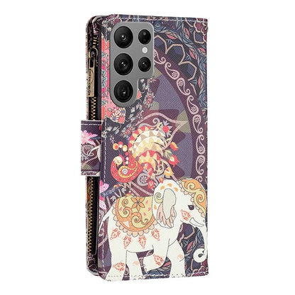 BF03 Zipper Wallet Cover for Samsung Galaxy S24 Ultra Leather Case Stand