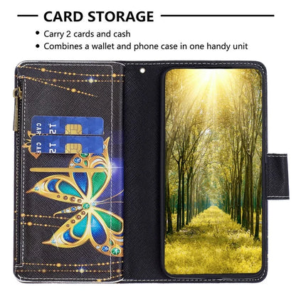 BF03 Zipper Wallet Cover for Samsung Galaxy S24 Ultra Leather Case Stand