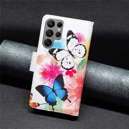 BF03 Zipper Wallet Cover for Samsung Galaxy S24 Ultra Leather Case Stand