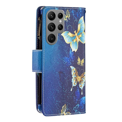 BF03 Zipper Wallet Cover for Samsung Galaxy S24 Ultra Leather Case Stand