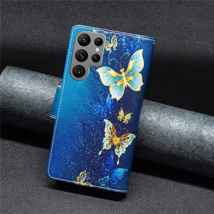 BF03 Zipper Wallet Cover for Samsung Galaxy S24 Ultra Leather Case Stand