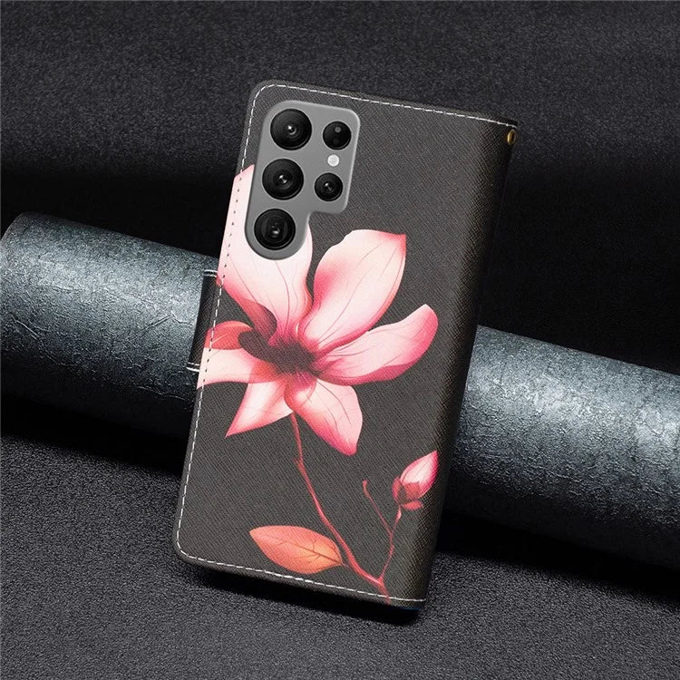 BF03 Zipper Wallet Cover for Samsung Galaxy S24 Ultra Leather Case Stand