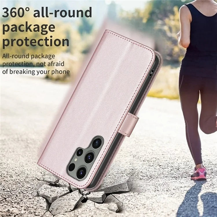 BINFEN COLOR BF17 For Samsung Galaxy S24 Ultra Leather Case Stand Phone Cover
