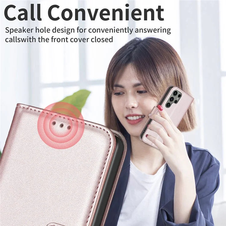 BINFEN COLOR BF17 For Samsung Galaxy S24 Ultra Leather Case Stand Phone Cover